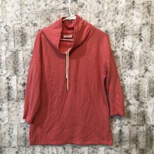 T by Talbots Pink Cowl Neck Athleisure Pullover Size Medium